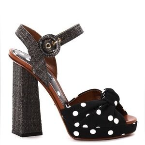 DOLCE & GABBANA Polka Dot Printed Platform Sandals